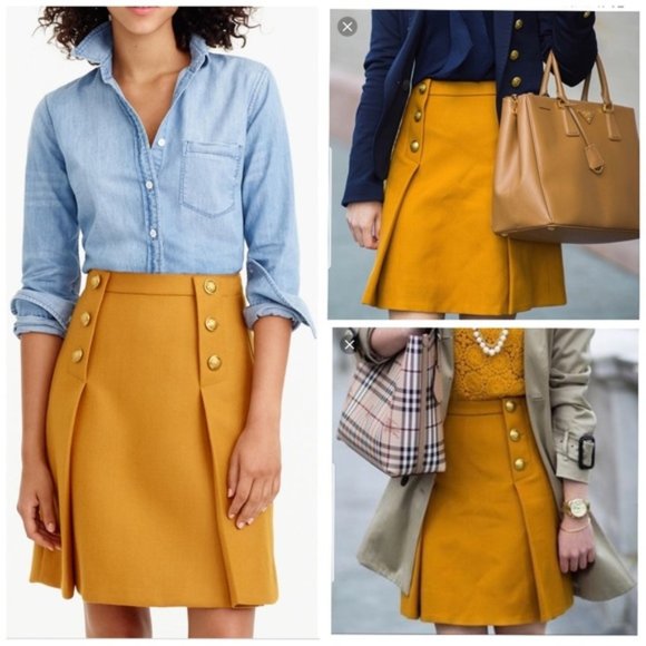 J. Crew Dresses & Skirts - J.Crew Double-Serge Wool Sailor Skirt Size 10